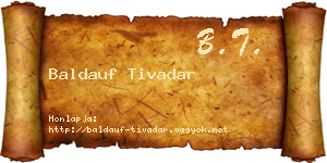 Baldauf Tivadar névjegykártya